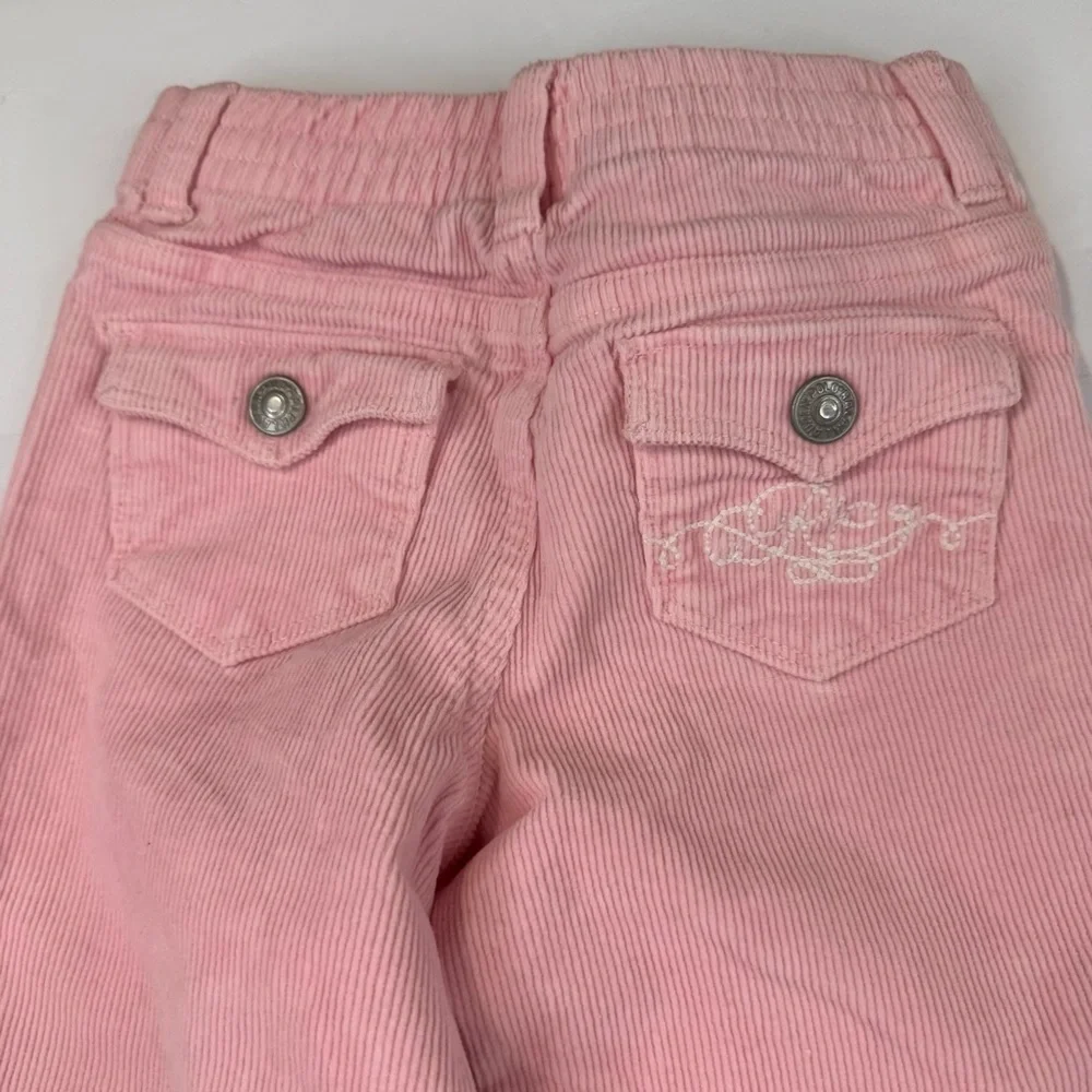Ralph Lauren Corduroy Pants Girl Size 5 Pink Cotton Preppy Elastic Waste Casual
